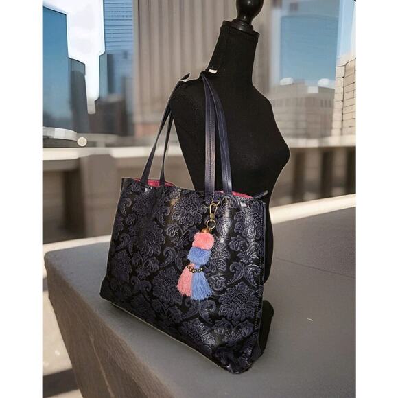 The Sak Handbags - NWOT! The SAK Embossed Tote Bag Blue 17x13x4.5